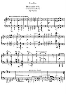 Fantastic Piece on Themes from 'Rienzi' by Wagner, S.439: Para Piano by Franz Liszt