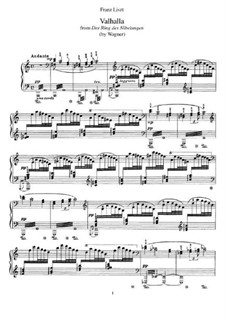 Transcription on 'Valhalla' from 'The Ring of the Nibelung' by Wagner, S.449: Para Piano by Franz Liszt