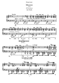 Transcription on Themes from 'Il Trovatore' by Verdi, S.433: Para Piano by Franz Liszt