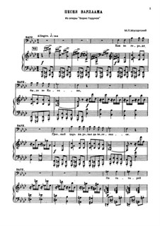 Varlaam's Song 'Once in the Town of Kazan': Para vocais e piano by Modest Mussorgsky