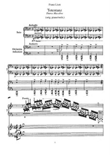 Dance of Death, for Two Panos Four Hands, S.652: partitura para piano by Franz Liszt
