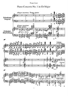 Piano Concerto No.1 (for Two Pianos Four Hands), S.650: partitura para piano by Franz Liszt