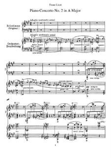 Piano Concerto No.2 (for Two Pianos Four Hands), S.651: partitura para piano by Franz Liszt