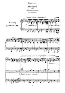 No.7 Abschied (Farewell): Para Piano, S.560 No.5 by Franz Schubert