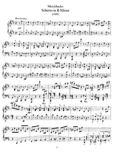 Scherzo in B Minor, WoO 2: Para Piano by Felix Mendelssohn-Bartholdy