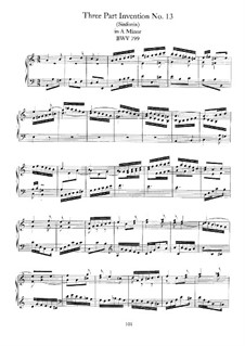 No.13 in A Minor, BWV 799: Para Piano by Johann Sebastian Bach