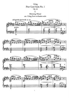 Suite No.1, Op.46: Para Piano by Edvard Grieg
