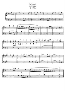 Minuet for Piano in D Major, K.94: para um único musico (Editado por H. Bulow) by Wolfgang Amadeus Mozart
