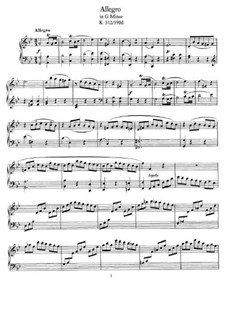Sonata for Piano in G Minor, K.312: Allegro by Wolfgang Amadeus Mozart