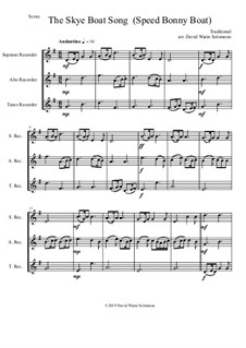 15 easy trios for recorder trio (soprano, alto, tenor): The Skye boat song (Speed bonny boat) by folklore