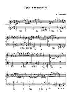 Chanson triste: Para Piano by Vasily Kalinnikov