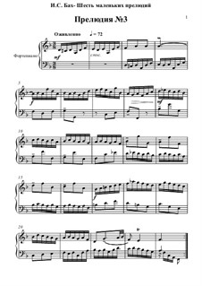 Prelude No.3 in D Minor, BWV 935: Para Piano by Johann Sebastian Bach