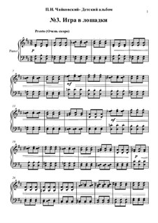 No.3 Playing Hobby-Horses: Para Piano by Pyotr Tchaikovsky