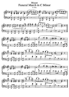 Funeral March in C Minor, K.453a: Para Piano by Wolfgang Amadeus Mozart