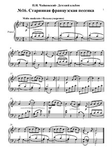 No.16 Old French Song: Para Piano by Pyotr Tchaikovsky
