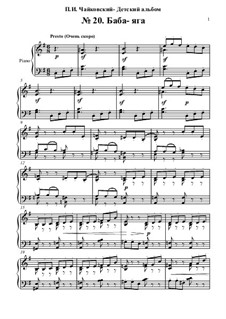 No.20 The Old Witch (Baba-Yaga): Para Piano by Pyotr Tchaikovsky