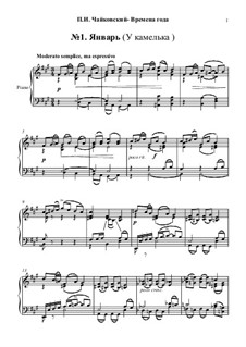 No.1 January (At the Fireside): Para Piano by Pyotr Tchaikovsky