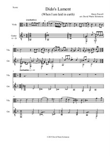 Dido's Lament: For viola and guitar by Henry Purcell