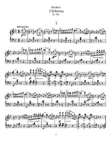 Two Scherzos for Piano, D.593: set completo by Franz Schubert