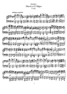 March in E Major, D.606: Para Piano by Franz Schubert