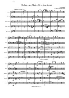 Alleluia - Ave Maria - Virga Jesse floruit: For flute quintet by William Byrd