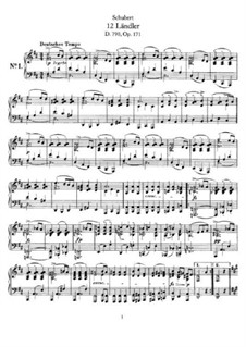 Twelve Ländler, D.790 Op.171: set completo by Franz Schubert