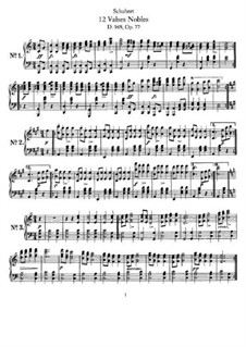 Valses nobles for Piano, D.969 Op.77: para um único musico (Editado por H. Bulow) by Franz Schubert