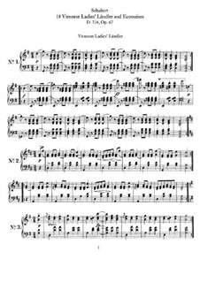 Sixteen Ländler and Two Écossaises, D.734 Op.67: set completo by Franz Schubert