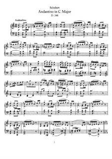 Andantino for Piano in C Major (Fragment), D.348: para um único musico (Editado por H. Bulow) by Franz Schubert