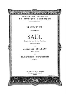 Saul, HWV 53: Partitura piano-vocal by Georg Friedrich Händel