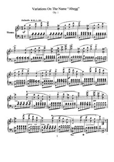 Variations on the Name 'Abegg', Op.1: para um único musico (Editado por H. Bulow) by Robert Schumann