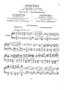 Oresteia: Partitura Piano-vocal by Sergei Taneyev
