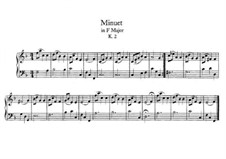 Minuet for Piano in F Major, K.2: para um único musico (Editado por H. Bulow) by Wolfgang Amadeus Mozart
