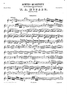 String Quartet No.8 in F Major, K.168: violino parte I by Wolfgang Amadeus Mozart