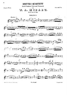 String Quartet No.3 in G Major, K.156: violino parte I by Wolfgang Amadeus Mozart