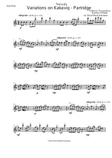 Variations on Kakaviq - Partridge: For flute solo by Komitas Vardapet