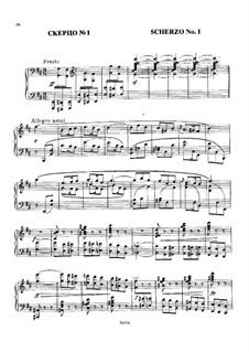 Scherzo No.1 in B Minor: Para Piano by Mily Balakirev