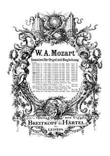 Church Sonata for Two Violins, Organ and Basso Continuo No.6 in B Flat Major, K.212: Partitura completa by Wolfgang Amadeus Mozart