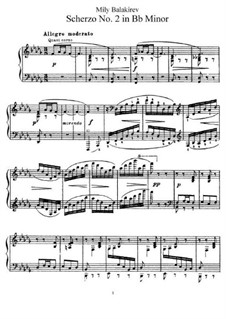 Scherzo No.2 in B Flat Minor: Para Piano by Mily Balakirev