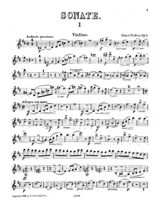 Sonata for Violin and Piano, Op.9: Parte de solo by Oskar Nedbal