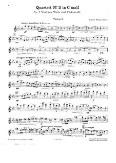 String Quartet No.2 in C Minor, Op.5: violino parte I by Ludolf Nielsen