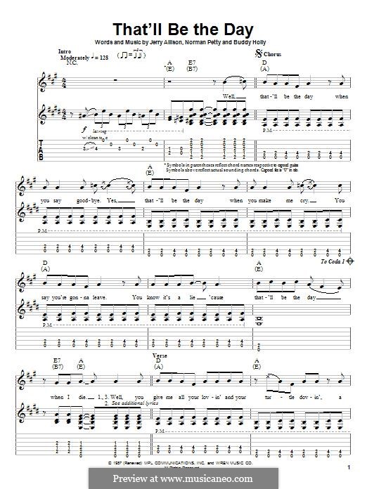 That'll Be the Day: Para guitarra com guia by Buddy Holly, Jerry Allison, Norman Petty
