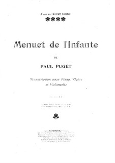 Menuet de l'Infante: For violin, cello and piano – cello part by Paul Puget