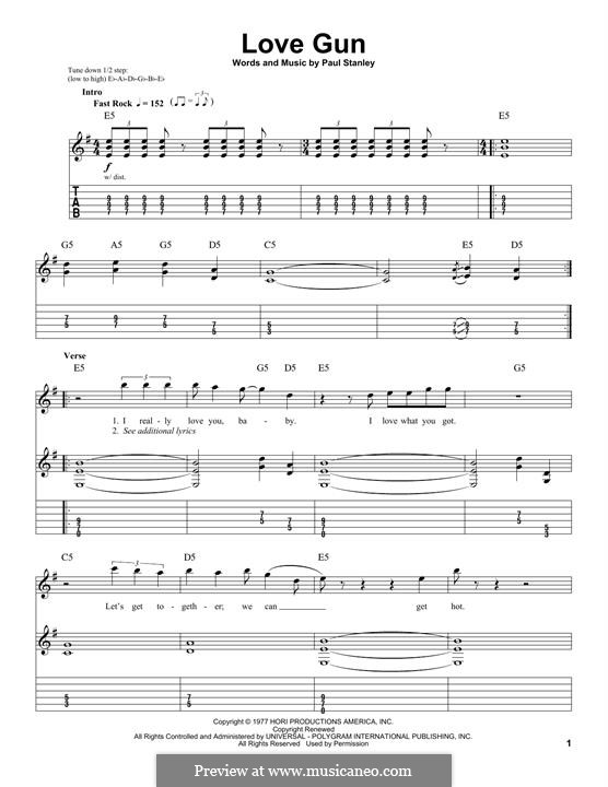 Love Gun (KISS): Para guitarra com guia by Paul Stanley