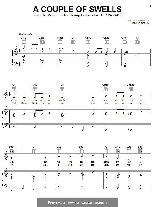 A Couple Of Swells: Para vocais e piano (ou Guitarra) by Irving Berlin