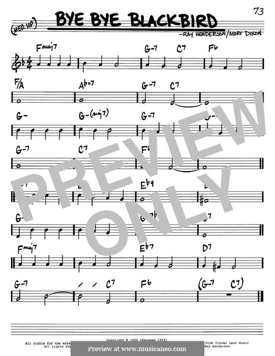 Bye Bye Blackbird: For instrument in F by Ray Henderson