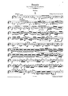 Sonata for Violin and Piano in B Minor, Op.110: Parte de solo by Philipp Scharwenka