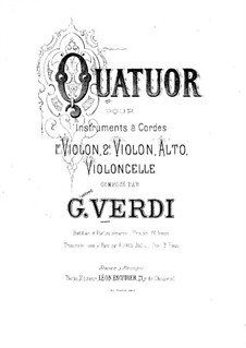String Quartet in E Minor: violino parte I by Giuseppe Verdi