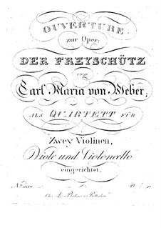 Complete Opera: para quarteto de cordas - parte viola by Carl Maria von Weber