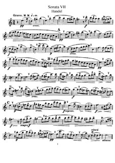 Sonata for Flute and Harpsichord in A Minor, HWV 362 Op.1 No.4: parte Solo by Georg Friedrich Händel